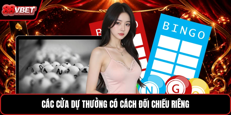 Các cửa dự thưởng có cách đối chiếu riêng